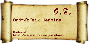 Ondrásik Hermina névjegykártya